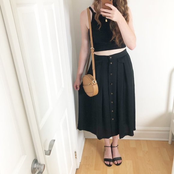 Vintage Black Midi Skirt - Picture 5 of 5